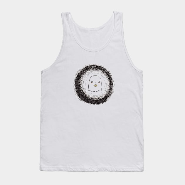 Kawaii Ghost Ink Illustration Tank Top by mohu